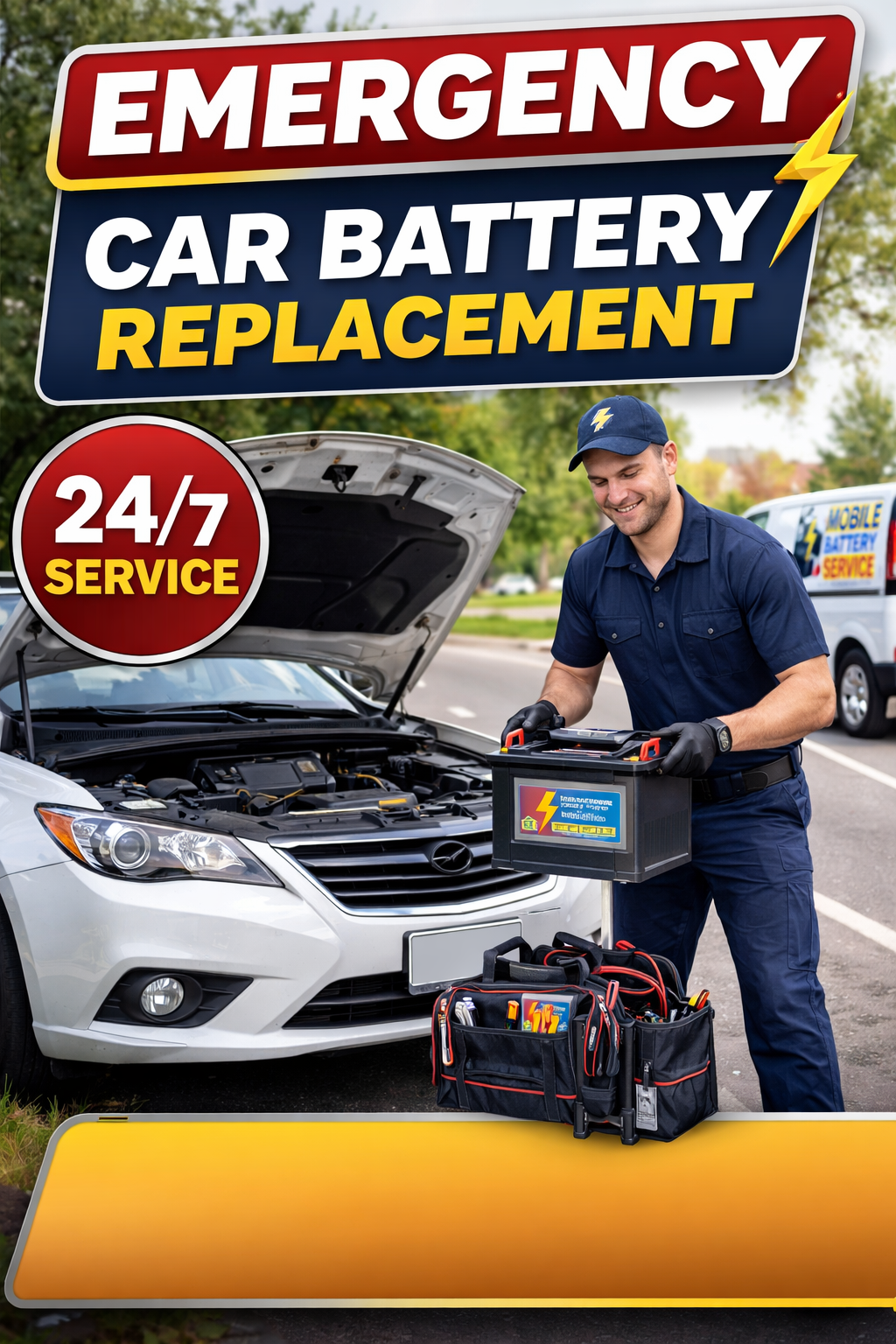 Mobile car battery replacement service
